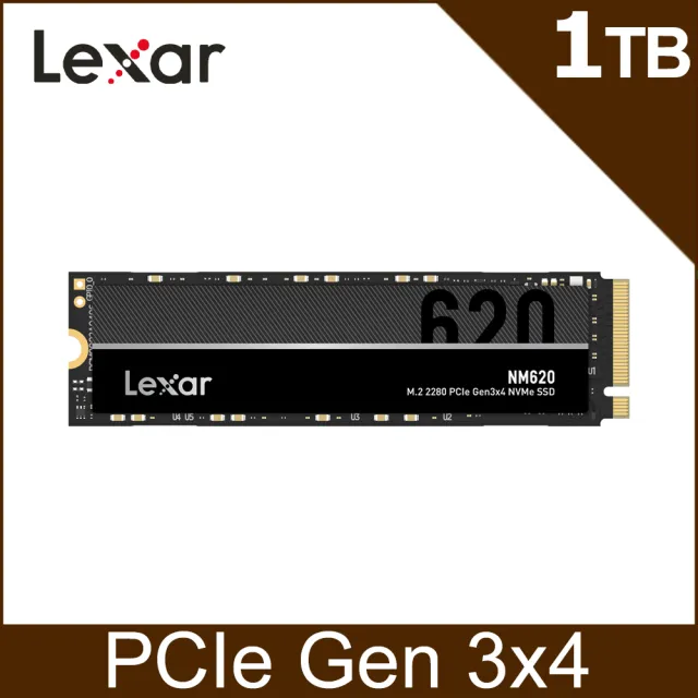 【Lexar 雷克沙】NM620 M.2 2280 PCIe Gen3x4 NVMe 1TB 固態硬碟