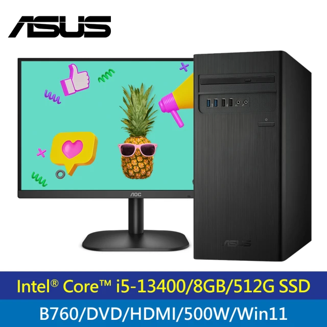 【ASUS 華碩】ASUS H-S500TE 13代i5-500W + AOC 27B2HM2 27吋螢幕
