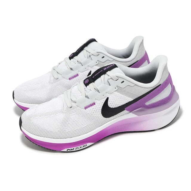 NIKE 耐吉 慢跑鞋 Wmns Air Zoom Structure 25 女鞋 紫 灰 緩震 氣墊 運動鞋(DJ7884-100)