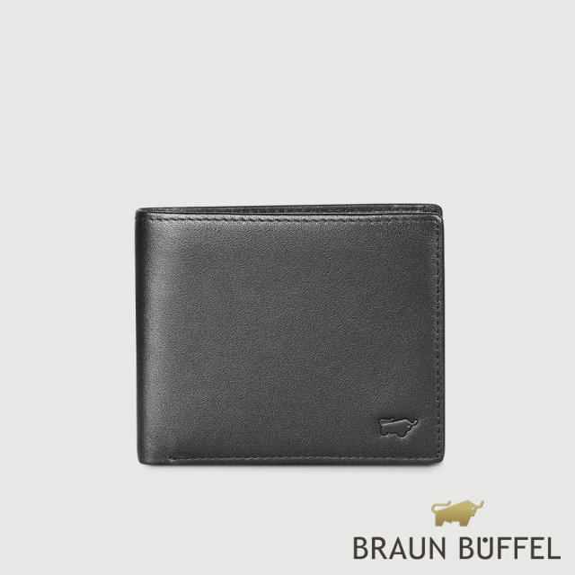 BRAUN BUFFEL 德國小金牛 台灣總代理 卡斯 8卡男夾-黑色(BF525-313-BK)