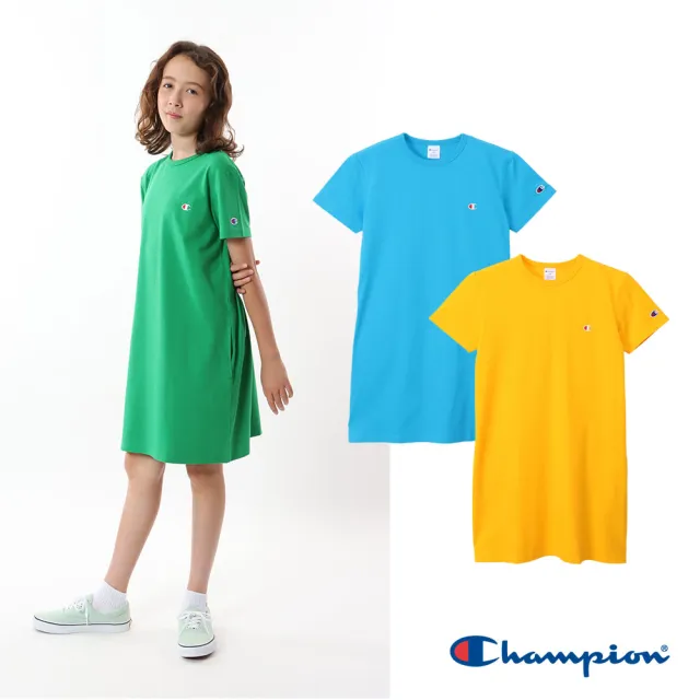 【Champion】官方直營-刺繡LOGO一件式洋裝-童(3色-MOMO獨家)