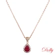 【DOLLY】18K金 緬甸紅寶石玫瑰金鑽石項鍊
