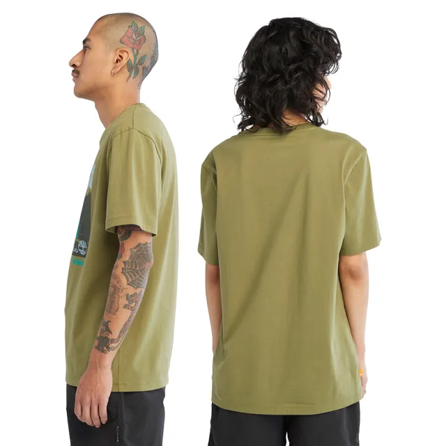 【Timberland】中性橄欖綠短袖T恤(A6RGNV46)