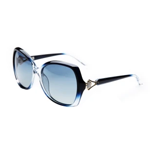 【MEGASOL】UV400防眩偏光太陽眼鏡時尚女仕大框矩方框墨鏡(高貴鏤空水鑽魔仗鏡架1936-3色選)
