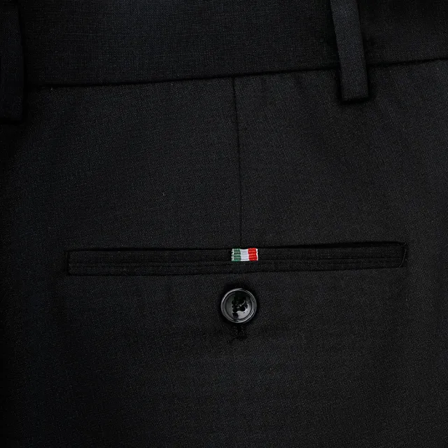 【Emilio Valentino 范倫提諾】特級彈性修身西裝褲(黑)