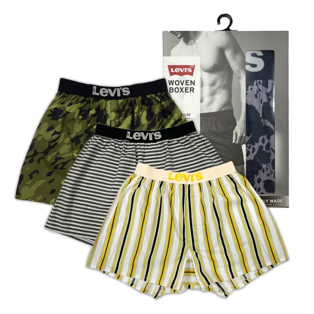【LEVIS】男生平口褲 男生四角褲 寬鬆四角褲 男生內褲/有機面料/寬鬆舒適/多款任選 純棉平口褲