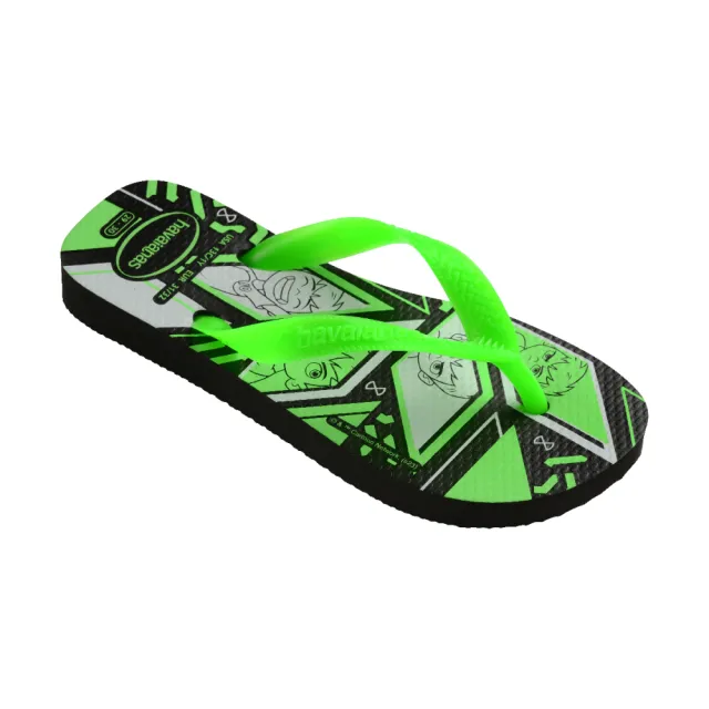 【havaianas 哈瓦仕】拖鞋 童鞋 兒童 夾腳拖 少年駭客 Kids Ben10 螢光綠 4146091-0461K(哈瓦士)