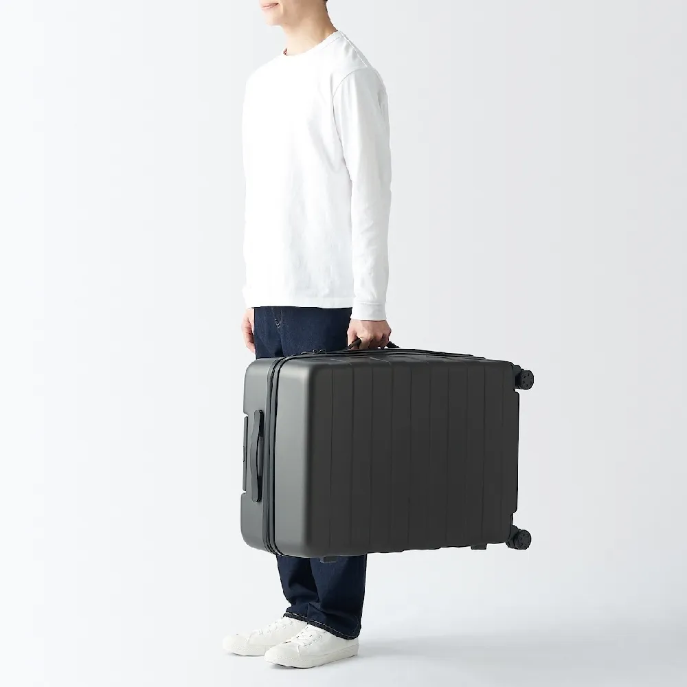 【MUJI 無印良品】四輪硬殼止滑拉桿箱75L(灰色)