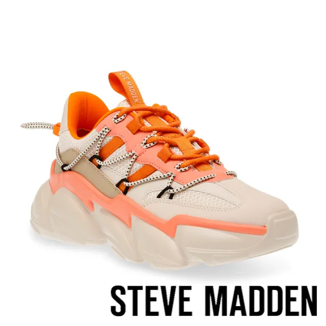 【STEVE MADDEN】SPECTATOR 撞色拼接綁帶造型老爹鞋(橘色)