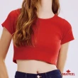 【BRAPPERS】女款 短版合身羅紋上衣(紅)