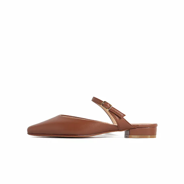 【KOKKO 集團】法式慵懶柔軟綿羊皮穆勒鞋(棕色)