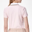 【PING】女款抽針羅紋高爾夫短袖POLO衫-粉橘(吸濕排汗/抗UV/GOLF/高爾夫球衫/RA24110-23)
