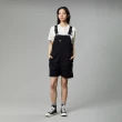 【Dickies】女款水洗黑純棉帆布多口袋設計休閒吊帶短褲｜DK013006C40