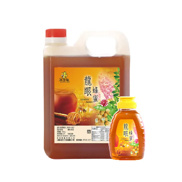 【尋蜜趣】嚴選龍眼蜂蜜3kgX1桶+380g擠壓瓶X1罐(100%純蜂蜜、三公斤、家庭號、龍眼蜜)