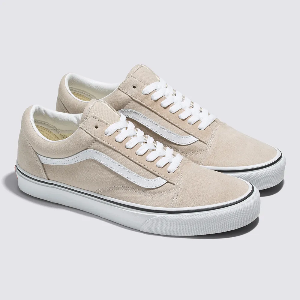 【VANS 官方旗艦】Old Skool 男女款奶茶色滑板鞋/休閒鞋/帆布