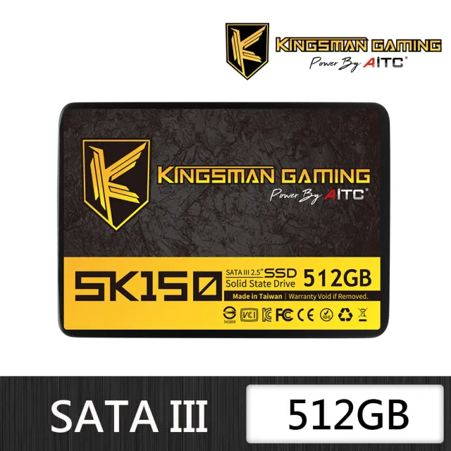 【AITC 艾格】KINGSMAN SK150_512GB SATAIII SSD 固態硬碟(讀：560M/寫：500M)