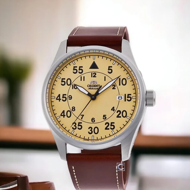 ORIENT 東方錶ORIENT 東方錶 飛行風格 機械錶 手錶 棕色 皮革錶帶(RA-AC0H04Y)