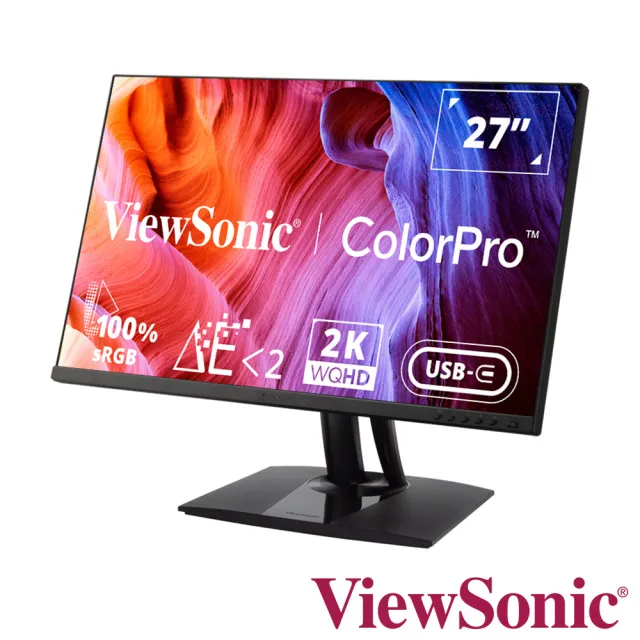 【ViewSonic 優派】VP2756-2K 27型 IPS 2K  60Hz 專業螢幕(內建喇叭/可旋轉/升降腳架/支援Pantone/5ms)