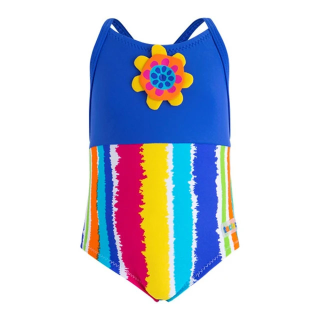 tuc tuc 女童 藍彩條花朵連身泳衣 12M-6A MG828149(tuctuc baby 連身泳衣)