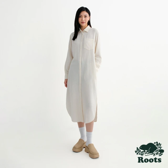 RootsRoots Roots 女裝- ISLA COTTON GAUZE平織洋裝(奶油色)