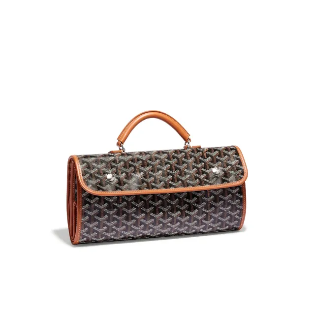 【GOYARD 高雅德】SAINT LEGER 中性雙扣翻蓋折疊後背包(黑棕)