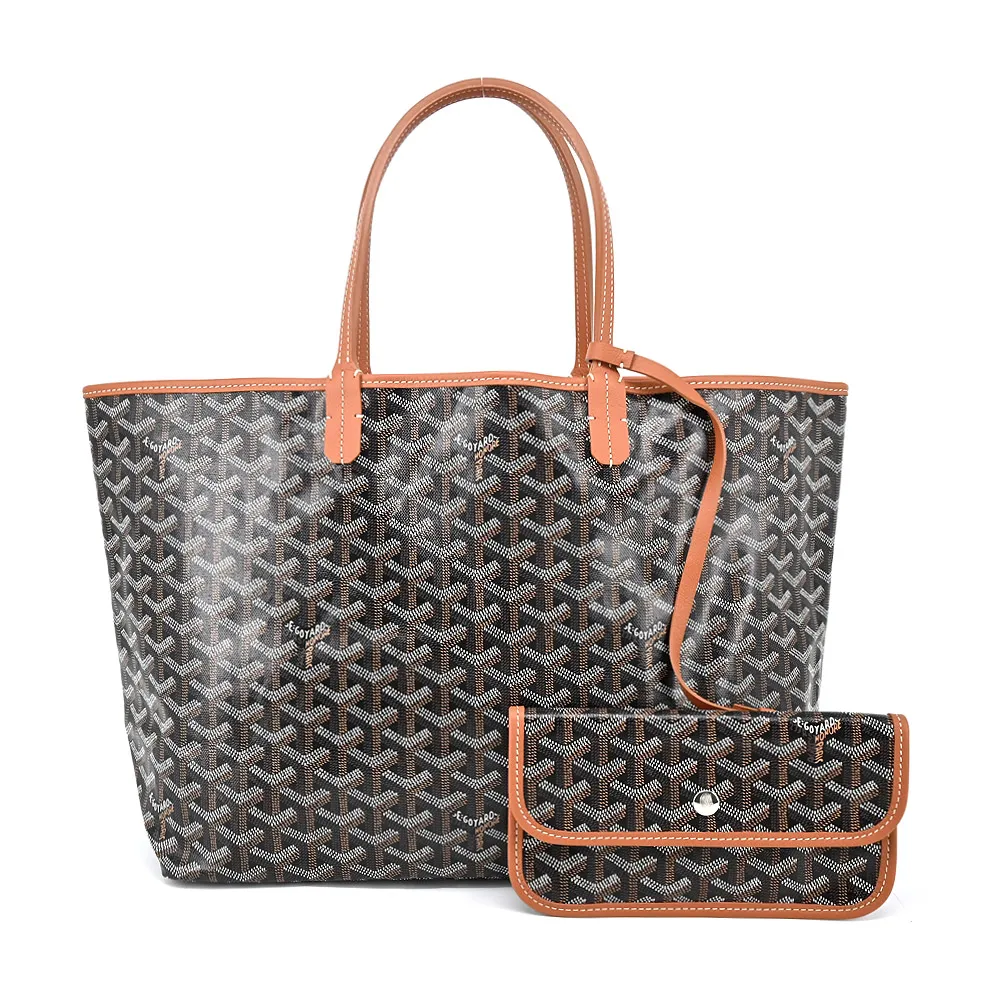 【GOYARD 高雅德】防水帆布LOGO子母購物包-(PM小/棕黑)