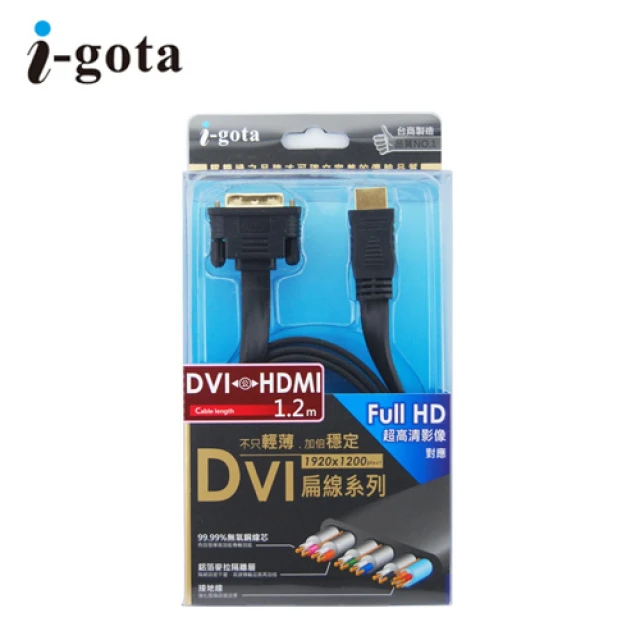 i 美麗 i-gota DVI-D對HDMI 超薄型線1.2