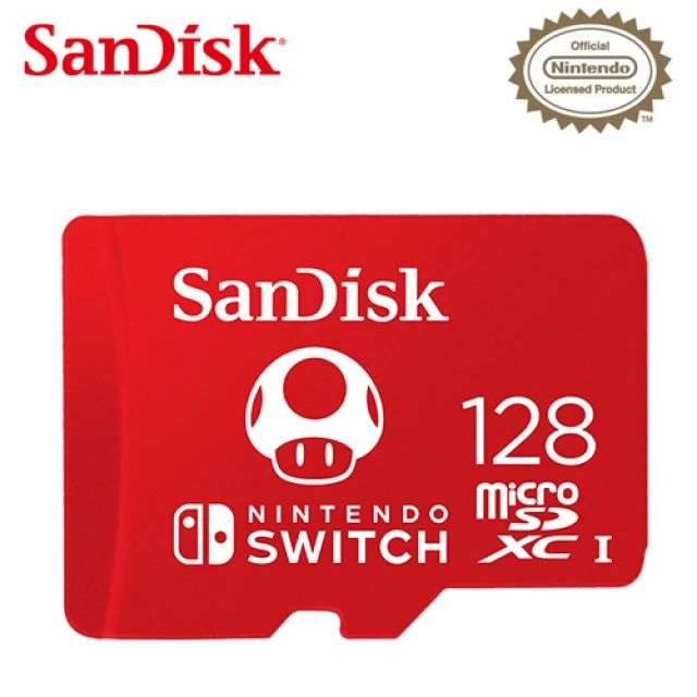 SanDisk 晟碟 Nintendo Switch專用 microSDXC UHS-I U3 3x5 128GB 記憶卡