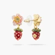 【Les Nereides】莓果森林-野生草莓與粉色草莓花耳環