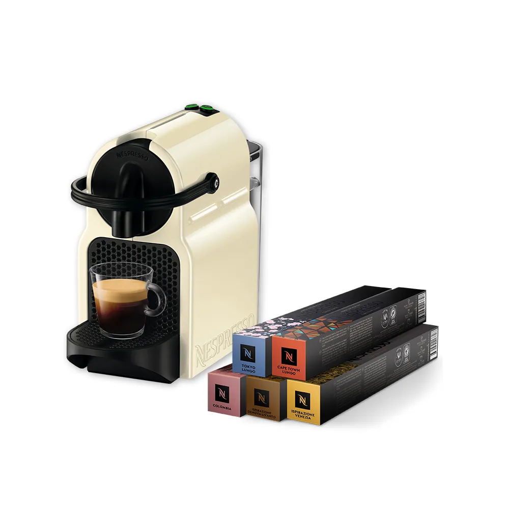 【Nespresso】膠囊咖啡機 Inissia(訂製咖啡時光50顆組)