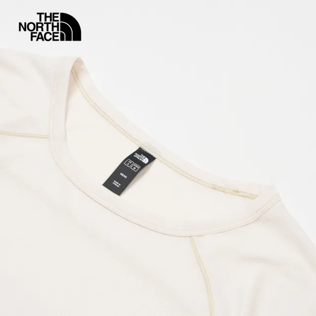 【The North Face 官方旗艦】北面男款白色UPF防曬休閒短袖T恤｜85YUTOB(抗UV/排汗衫)