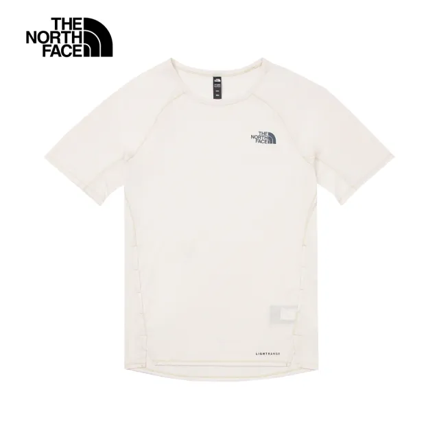 【The North Face 官方旗艦】北面男款白色UPF防曬休閒短袖T恤｜85YUTOB(抗UV/排汗衫)