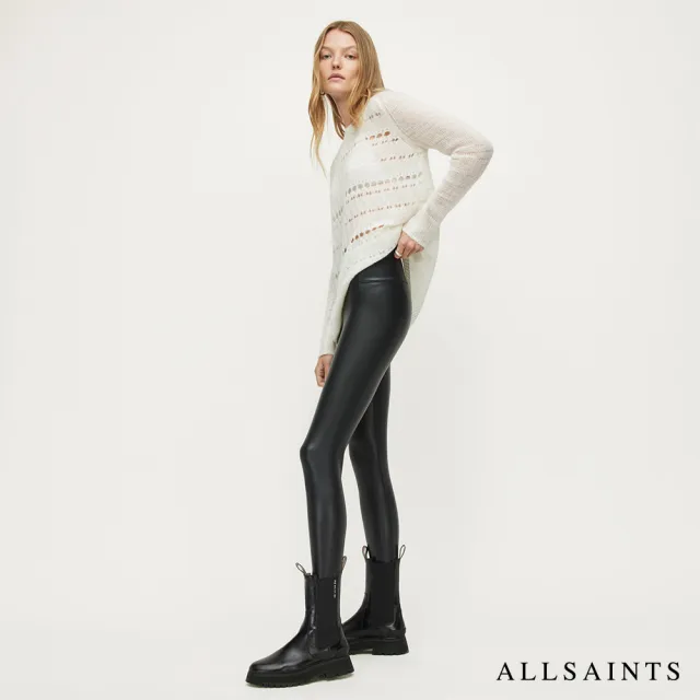 【ALLSAINTS】CORA 高腰曲線緊身皮褲-黑 WL166P(緊身版型)