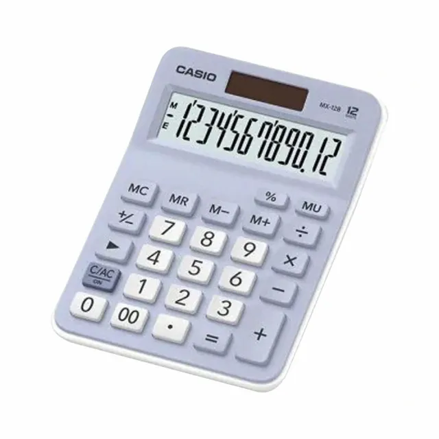 【CASIO 卡西歐】桌上型計算機MX-12B-3色(12位元 辦公用品 計算機)