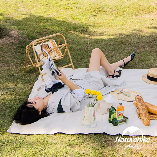 【Naturehike】簡約復古 素面帆布野餐墊 地墊 附皮革收納帶(台灣總代理公司貨)