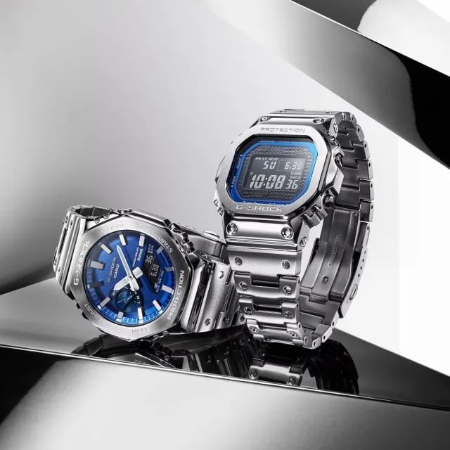 【CASIO 卡西歐】G-SHOCK 全金屬 太陽能 藍牙多功能 腕錶 母親節 禮物 推薦(GMW-B5000D-2)