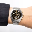 【SEIKO 精工】SPIRIT系列 SBTR015 熊貓 三眼 計時 鋼帶 男士 現代 石英 手錶