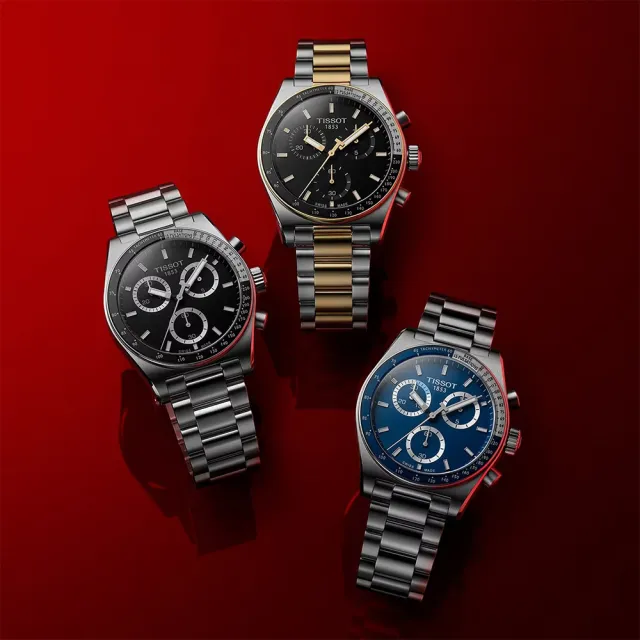 【TISSOT 天梭 官方授權】PR516系列 三眼計時手錶-40mm 母親節 禮物(T1494171105100)