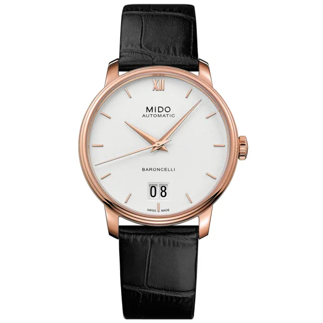 【MIDO 美度 官方授權】BARONCELLI 永恆系列 III 經典大視窗機械錶-40mm 畢業 禮物(M0274263601800)