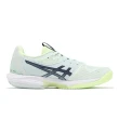 【asics 亞瑟士】網球鞋 Solution Speed FF 3 女鞋 綠 藍 法網配色 回彈 抓地 運動鞋 亞瑟士(1042A250300)