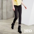 【IGD 英格麗】網路獨賣款-時尚修身立體剪裁長褲(黑色)