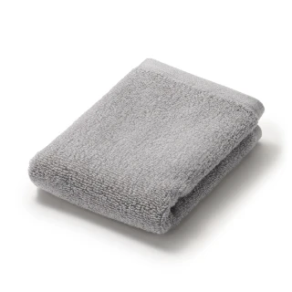 【MUJI 無印良品】棉圈絨雙線織手巾/可吊掛/灰色(34*35cm)