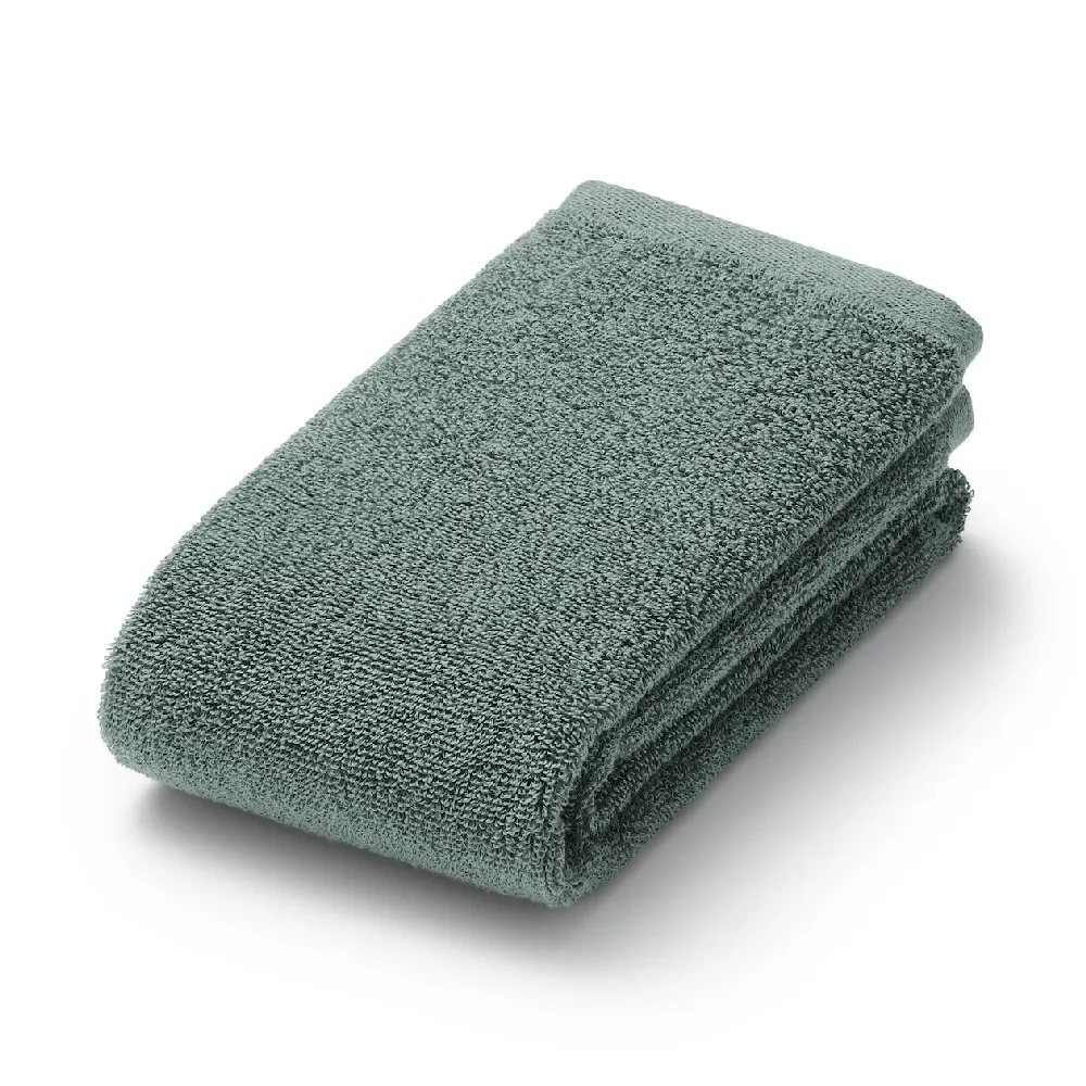 【MUJI 無印良品】棉圈絨雙線織面用巾/可吊掛/綠色(34*85cm)
