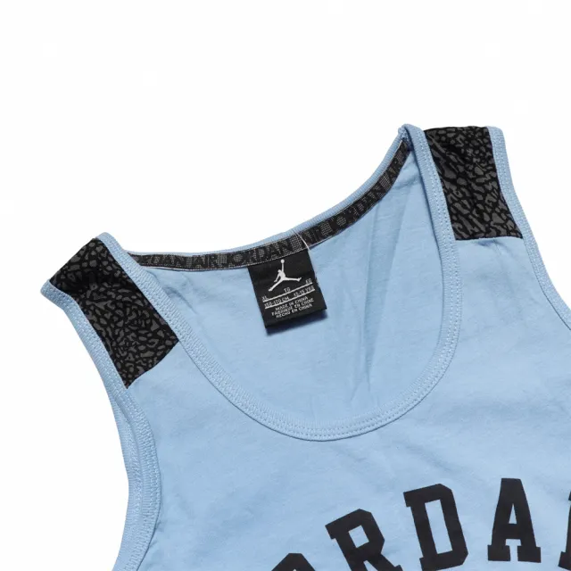 【NIKE 耐吉】背心 Jordan Tank 童款 喬丹 飛人 小朋友 運動休閒 23號 藍 黑(53311ST513-206)