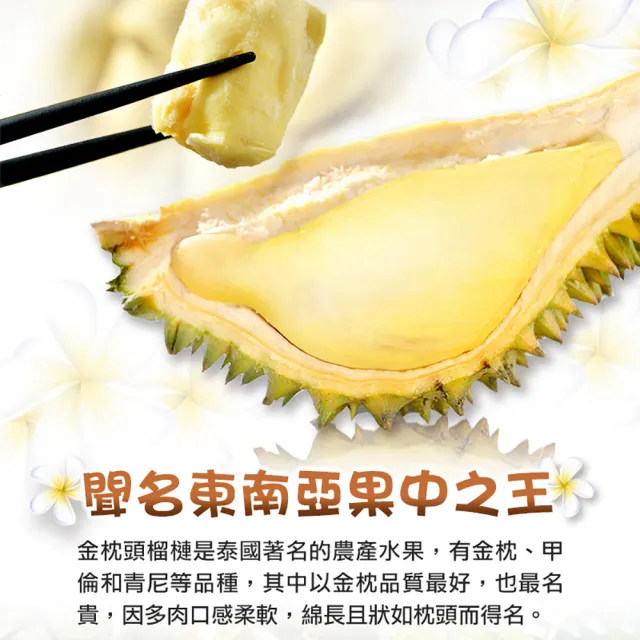 【享吃鮮果】泰國金枕頭榴槤果肉300g±3%x6盒組(泰國鮮凍直送)