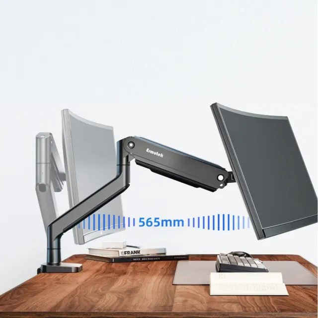 【Ermutek 二木科技】高承重專業玩家版桌上型鋁合金電腦電競螢幕支架(17-45吋適用/內建USB3.0/DM-002)