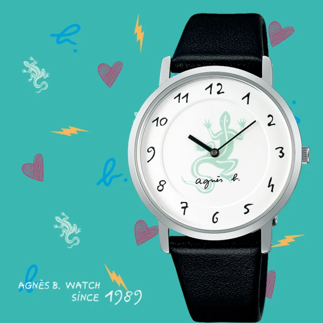 agnes b. marcello 35週年限量款霓虹腕錶-34mm(VJ20-KVP0Z/BJ5024X1)