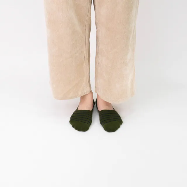 【WARX】百搭條紋隱形襪-墨綠(除臭襪/機能襪/不脫落)