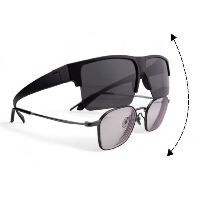 【ANS】近視用外掛式墨鏡 半框 偏光太陽眼鏡 套鏡 抗UV 偏光 防眩光 墨鏡 釣魚 開車 騎車 
