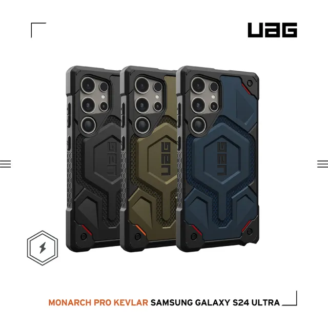 【UAG】Galaxy S24 Ultra 磁吸式頂級特仕版耐衝擊保護殼-軍用黑(支援MagSafe功能 10年保固)